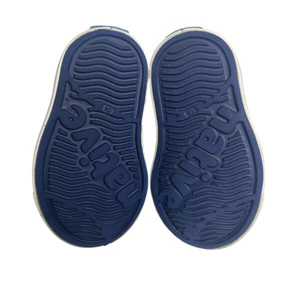 Native Jefferson Shoes Girls Boys Baby 4 Blue Slip on - Picture 5 of 7